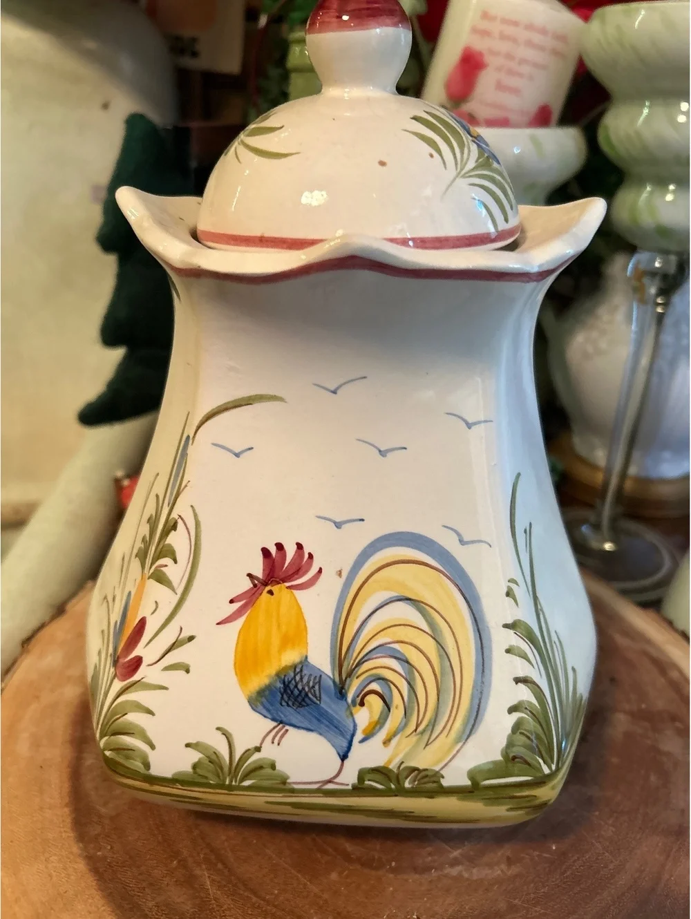 Vintage J. Willfred Ceramic Rooster Cookie Jar Made in Portugal